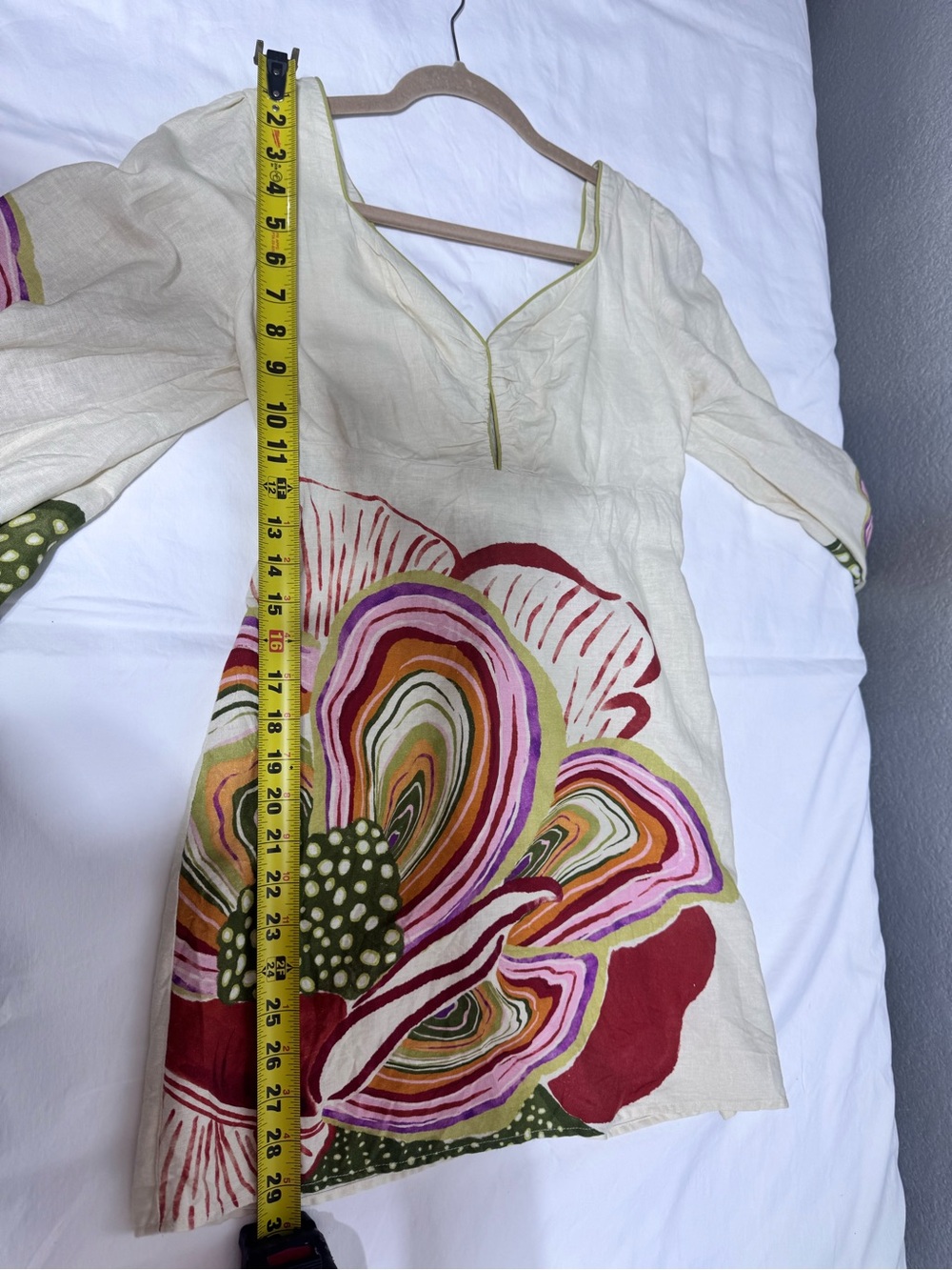 Anthropologie Cream Tunic with Bold Multi-Color Floral Print - Picture 5 of 17